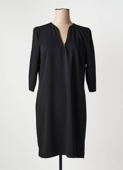 Robe courte manches 3/4 manches 3/4 noir HALOGENE femme