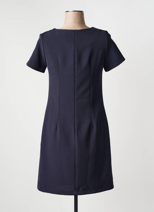 Robe courte fermeture zippée au dos manches courtes bleu HIPPOCAMPE femme