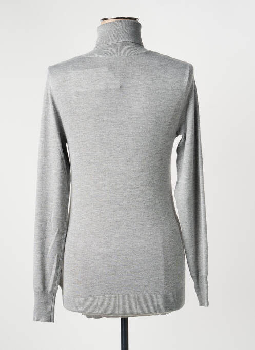 Pull col roulé tissage chiné manches longues gris KAFFE femme