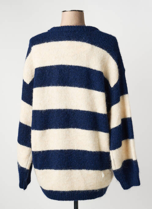 Pull tunique stretch manches longues bleu ICHI femme