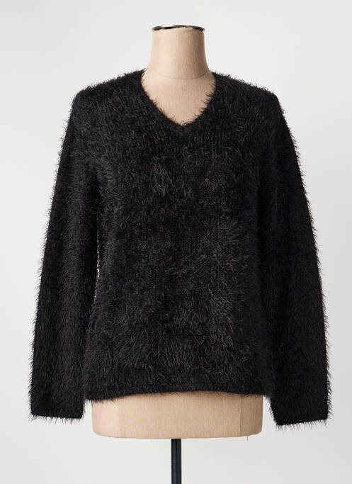 Pull col v manches longues noir MARBLE femme