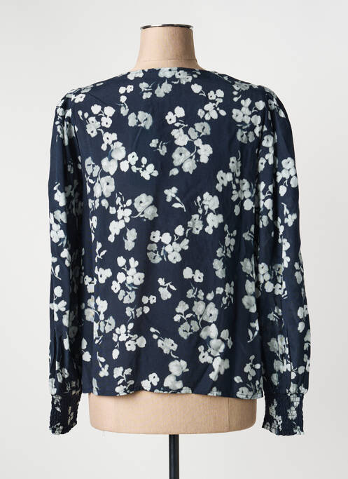 Blouse imprimé fleurs manches longues bleu KAFFE femme