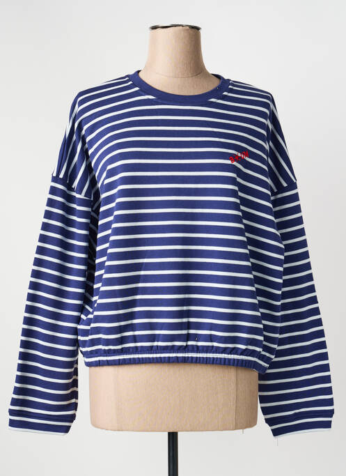 Sweat-shirt stretch manches longues bleu ICJHI femme