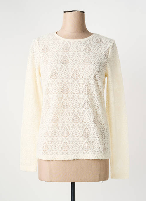 Top coupe cintrée manches longues beige JENSEN femme