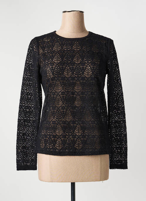 Top coupe cintrée manches longues noir JENSEN femme