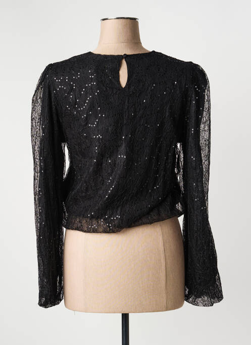 Top coupe cintrée manches longues noir KAFFE femme