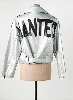 Veste simili cuir poches argent ADILYNN femme