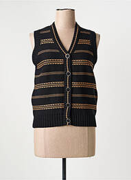 Gilet sans manche fermeture boutonnée sur le devant noir MARBLE femme