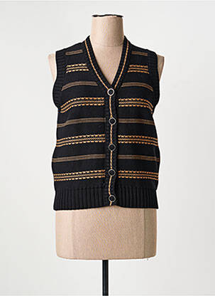 Gilet sans manche maille souple et aérée noir MARBLE femme
