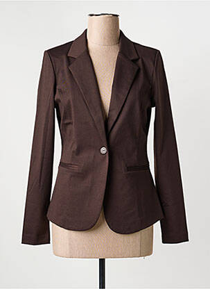 Blazer finition intérieure biaisée marron ICHI femme