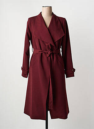 Manteau long coupe cintrée sans capuche rouge HIPPOCAMPE femme