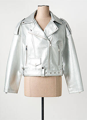 Veste simili cuir poches argent ADILYNN femme