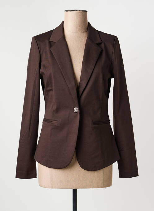 Blazer finition intérieure biaisée marron ICHI femme