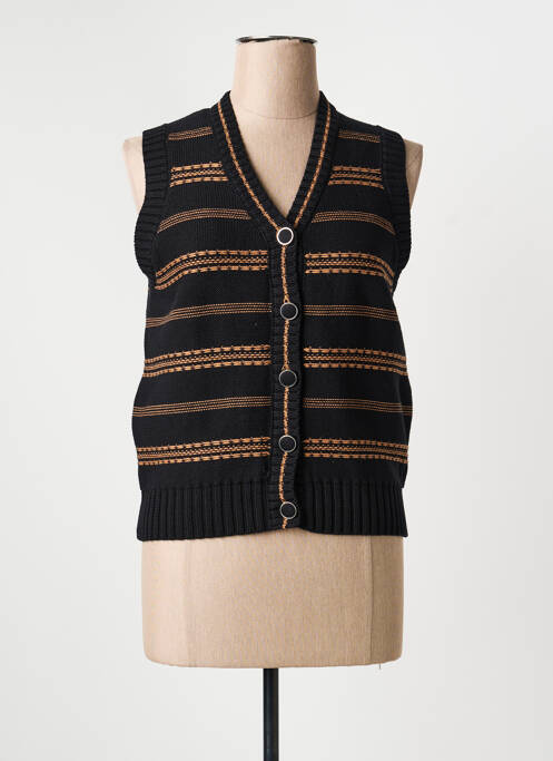 Gilet sans manche imprimé rayures noir MARBLE femme