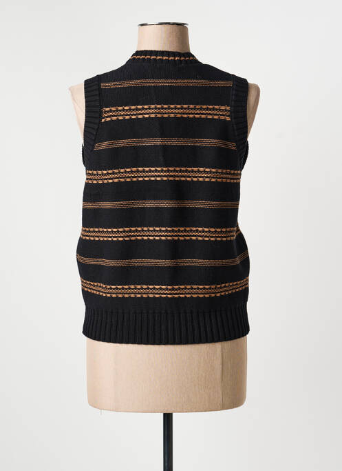 Gilet sans manche imprimé rayures noir MARBLE femme