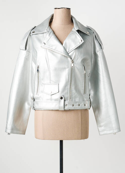 Veste simili cuir poches argent ADILYNN femme