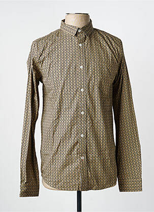 Chemise manches longues imprimé fantaisie marron DEELUXE homme