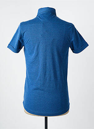Chemise manches courtes coupe cintrée bleu DELAHAYE homme