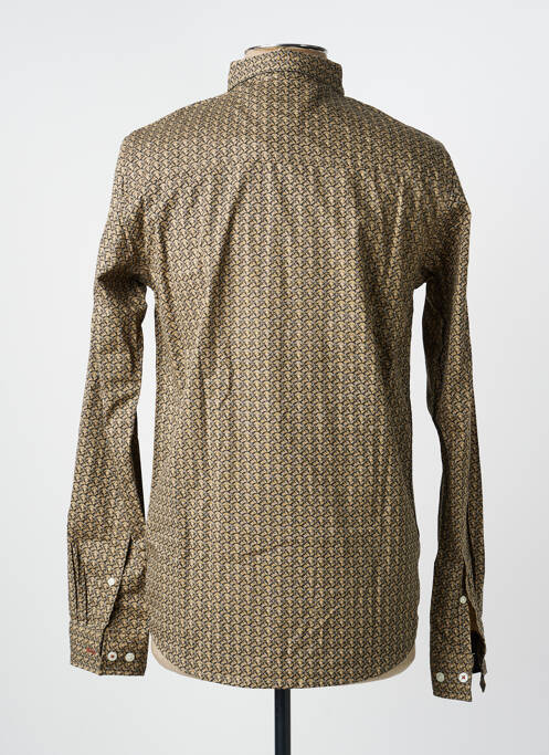 Chemise manches longues imprimé fantaisie marron DEELUXE homme