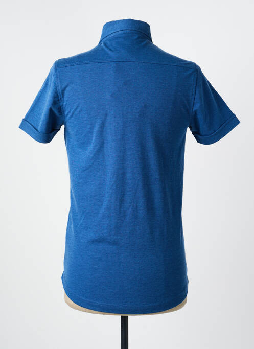 Chemise manches courtes coupe cintrée bleu DELAHAYE homme