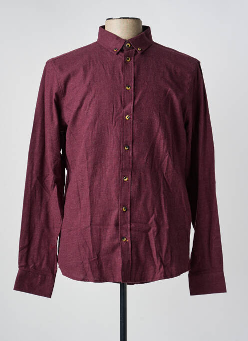 Chemise manches longues coupe cintrée rouge BLEND homme