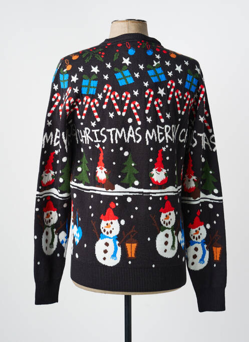 Pull tissage jacquard manches longues noir BLEND homme