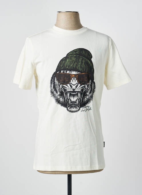 T-shirt coupe cintrée manches courtes beige BLEND homme