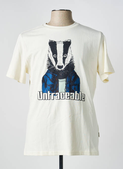 T-shirt stretch manches courtes beige BLEND homme