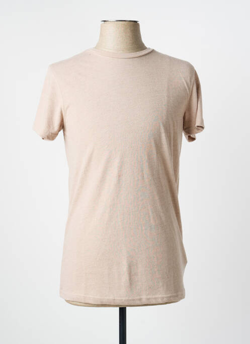 T-shirt tissage chiné manches courtes beige DEELUXE homme
