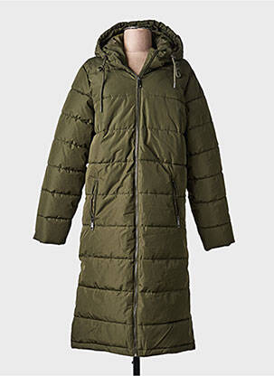 Doudoune poches a capuche vert ICHI femme