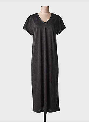 Robe longue manches courtes manches courtes noir DEELUXE femme