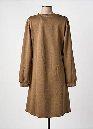 Robe courte coupe évasée manches longues vert ICHI femme