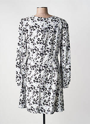 Robe courte fermeture zippée au dos manches longues gris ICHI femme