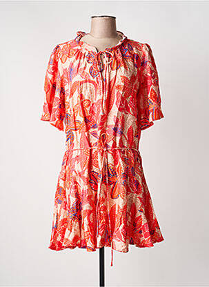 Robe courte manches 3/4 manches 3/4 rouge KILKY femme