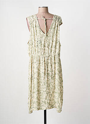 Robe mi-longue imprimé fleurs sans manche vert ICHI femme