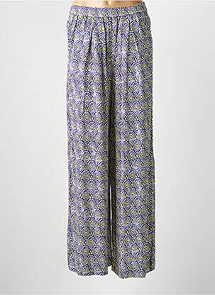 Pantalon large tissage popeline taille normale bleu KANOPE femme