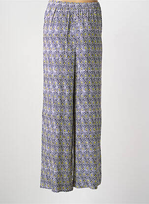 Pantalon large tissage popeline taille normale bleu KANOPE femme