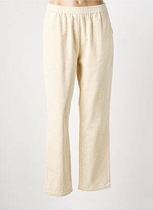 Pantalon droit stretch taille normale beige DEELUXE femme