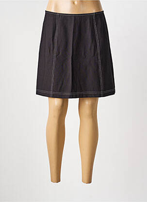 Jupe courte fermeture zippée au dos noir ICHI femme