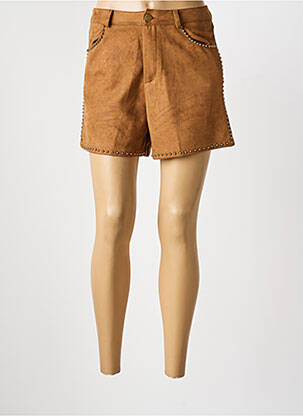 Short fermeture zippée sous rabat boutonné taille normale marron JOYNA femme