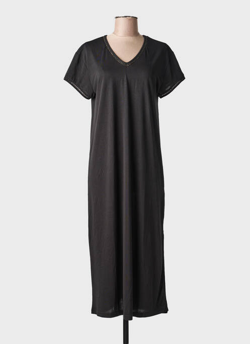 Robe longue manches courtes manches courtes noir DEELUXE femme