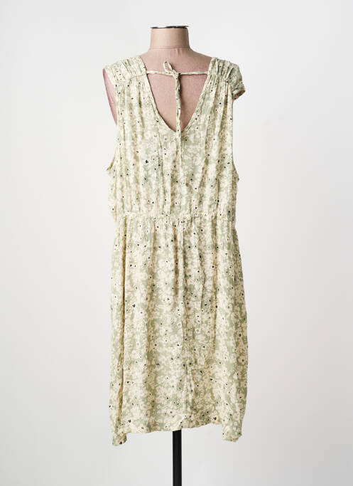 Robe mi-longue coupe fluide sans manche vert ICHI femme