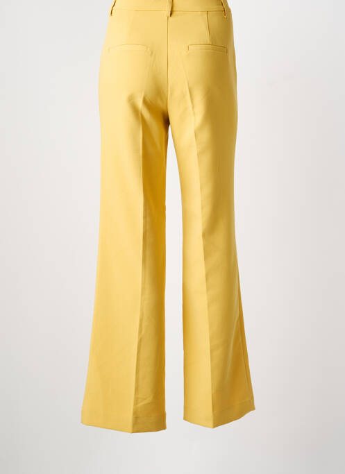 Pantalon flare taille à pinces taille haute jaune CHARLIOR femme