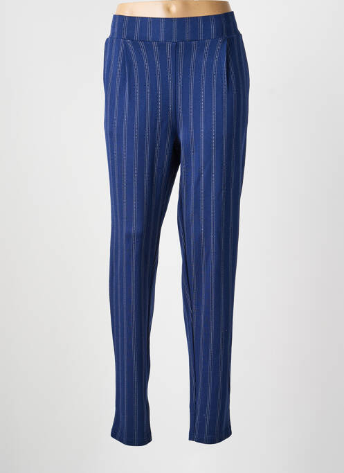 Pantalon slim stretch taille haute bleu ICHI femme