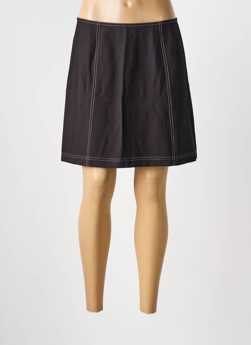 Jupe courte fermeture zippée au dos noir ICHI femme