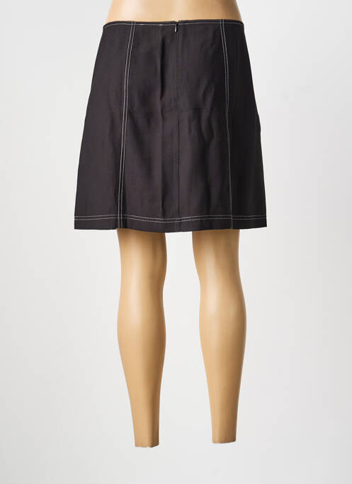 Jupe courte fermeture zippée au dos noir ICHI femme