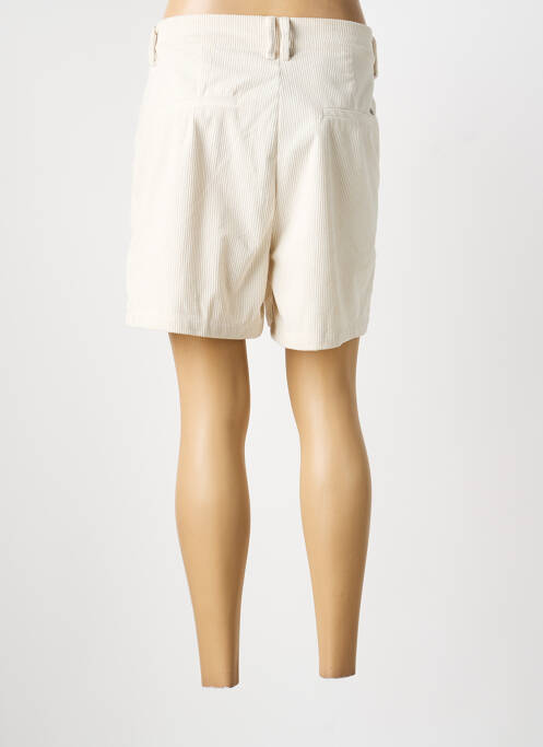 Short fermeture zippée sous rabat avec crochet taille normale beige DEELUXE femme