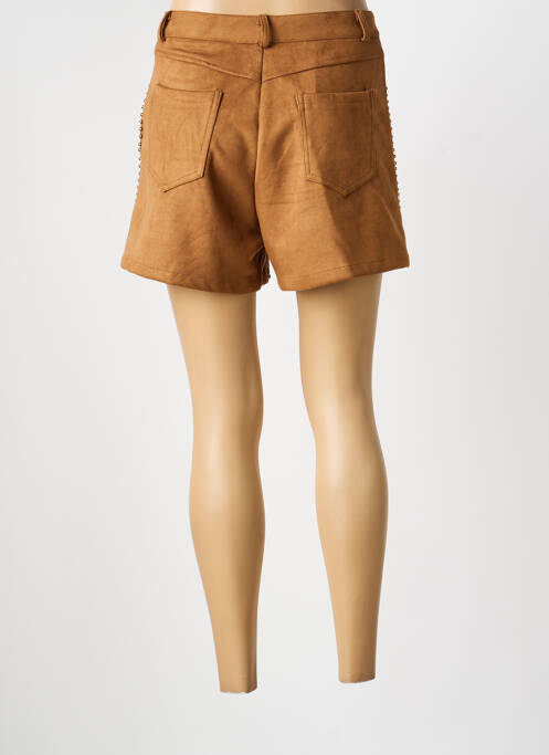 Short fermeture zippée sous rabat boutonné taille normale marron JOYNA femme
