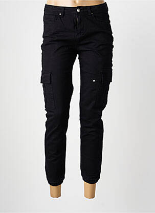 Pantalon 7/8 fermeture zippée sous rabat boutonné noir NINA CARTER femme