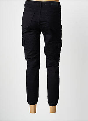 Pantalon 7/8 fermeture zippée sous rabat boutonné noir NINA CARTER femme